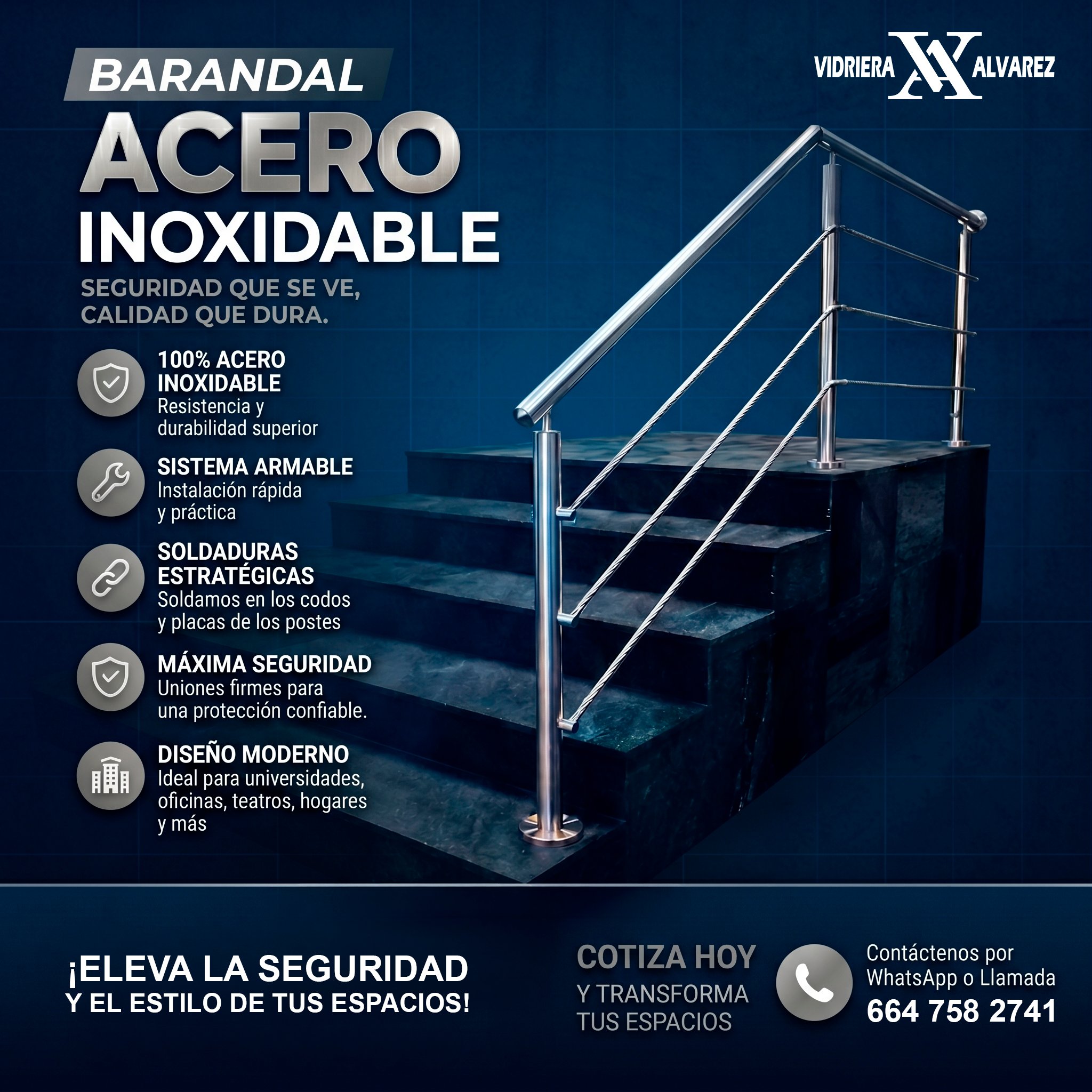 Barandal de Acero Inoxidable